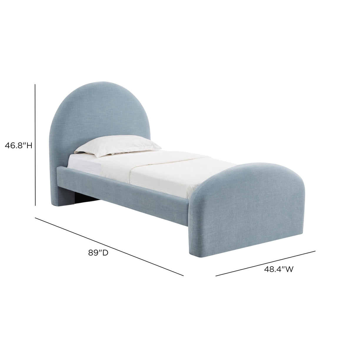Moon Chambray Blue Performance Chenille Twin Bed