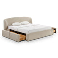 Corey Upcycled Performance Linen Storage Bed — Taupe King