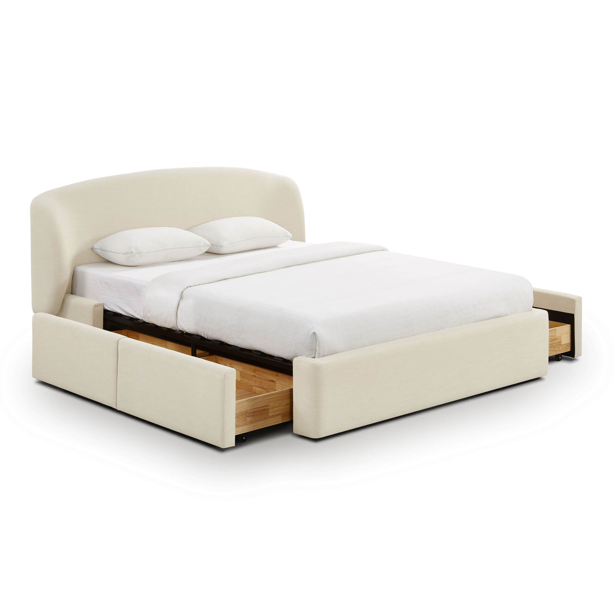 Corey Upcycled Performance Linen Storage Bed — Cream Queen