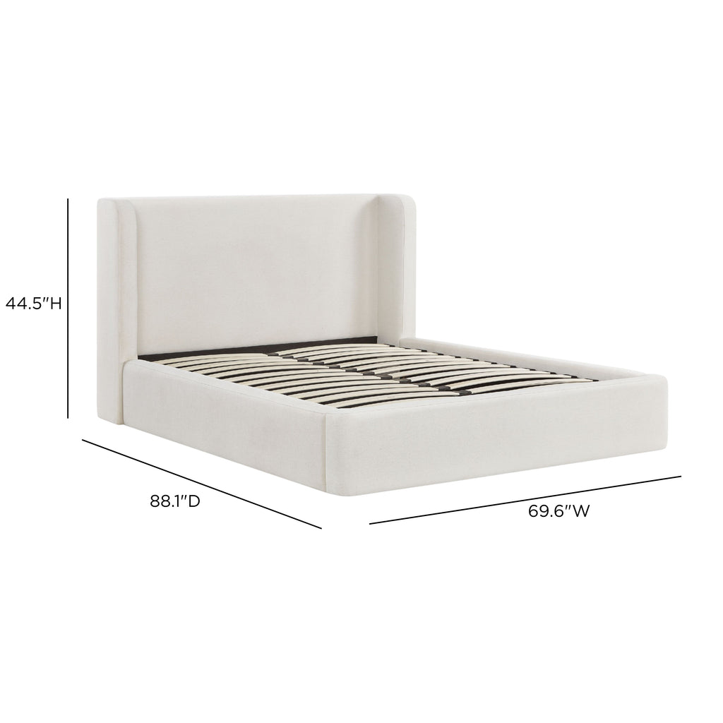 Harmony Performance Chenille Storage Bed dimensions — Cream Queen