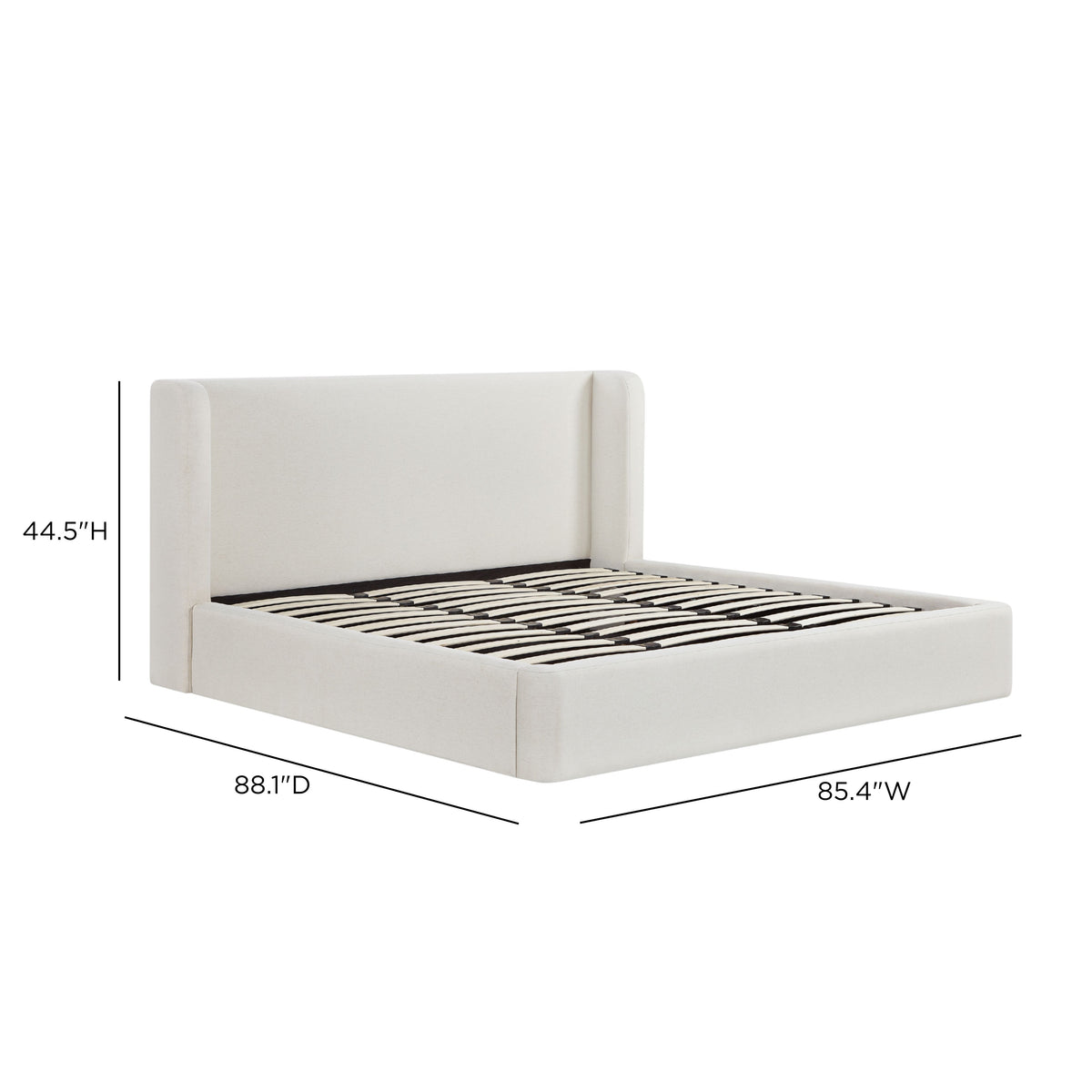 Harmony Performance Chenille Storage Bed dimensions — Cream King