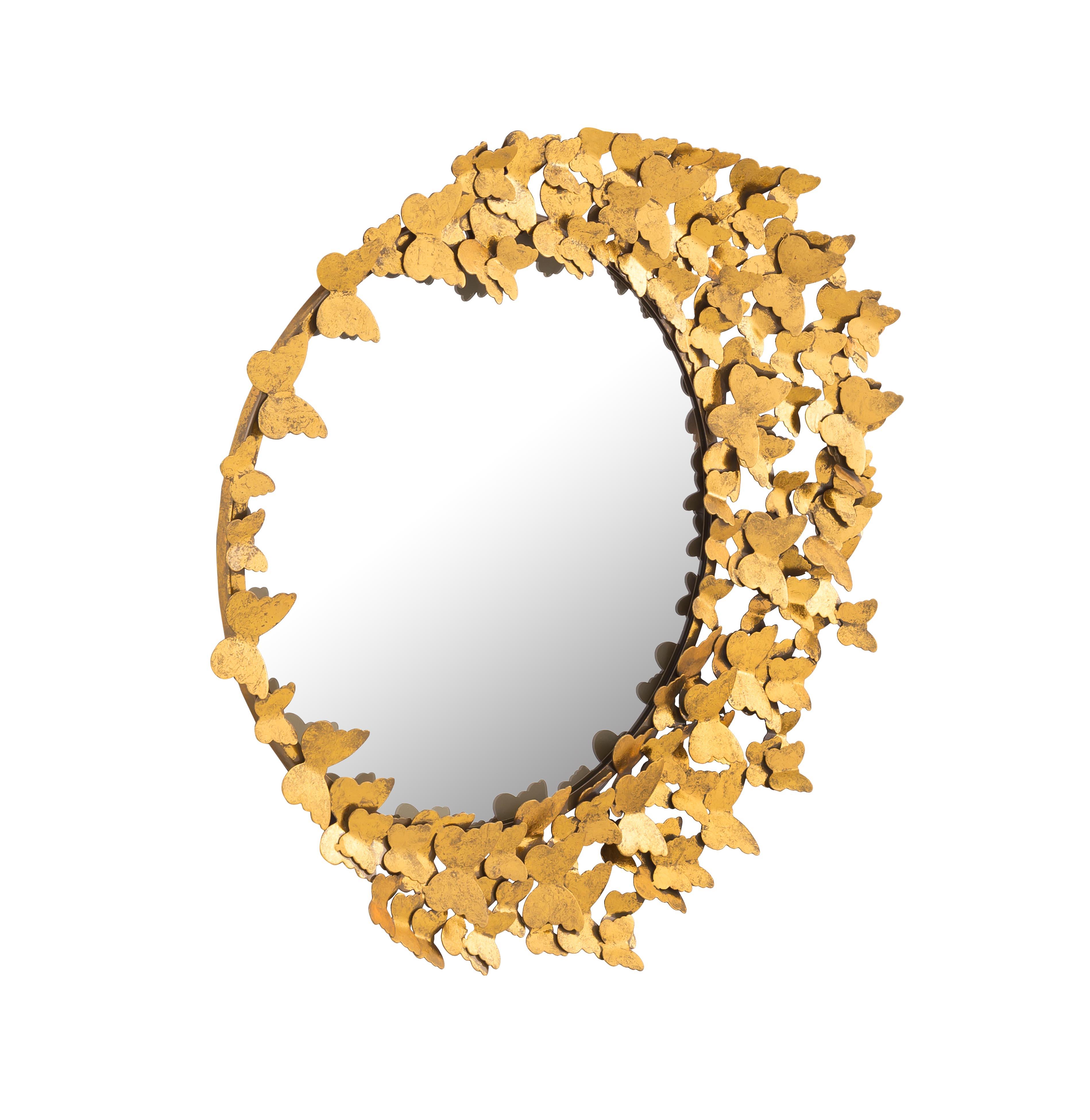 Butterfly 32.5"X31.5" Gold Mirror