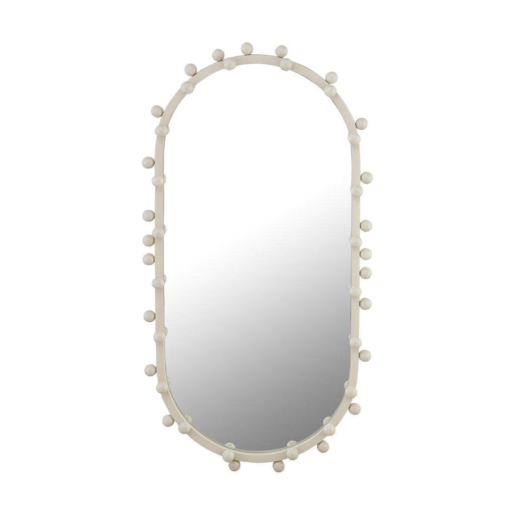 Bubbles Ivory Oval Wall Mirror (17"X31.5"-22.6"X42")
