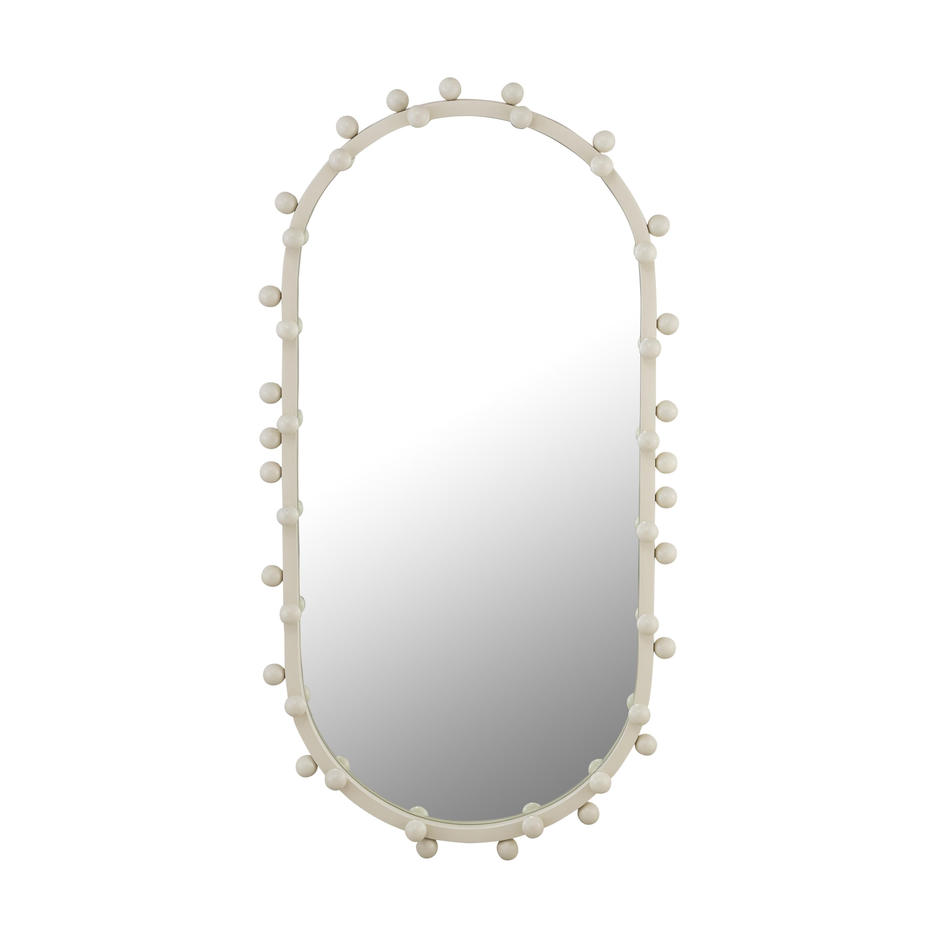 Bubbles Ivory Oval Wall Mirror (17"X31.5"-22.6"X42")