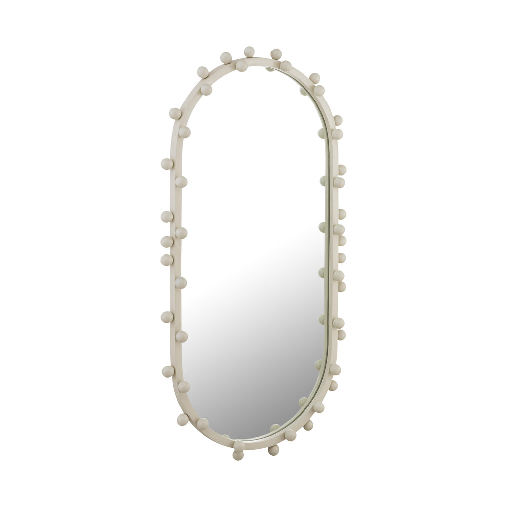 Bubbles Ivory Oval Wall Mirror (17"X31.5"-22.6"X42")