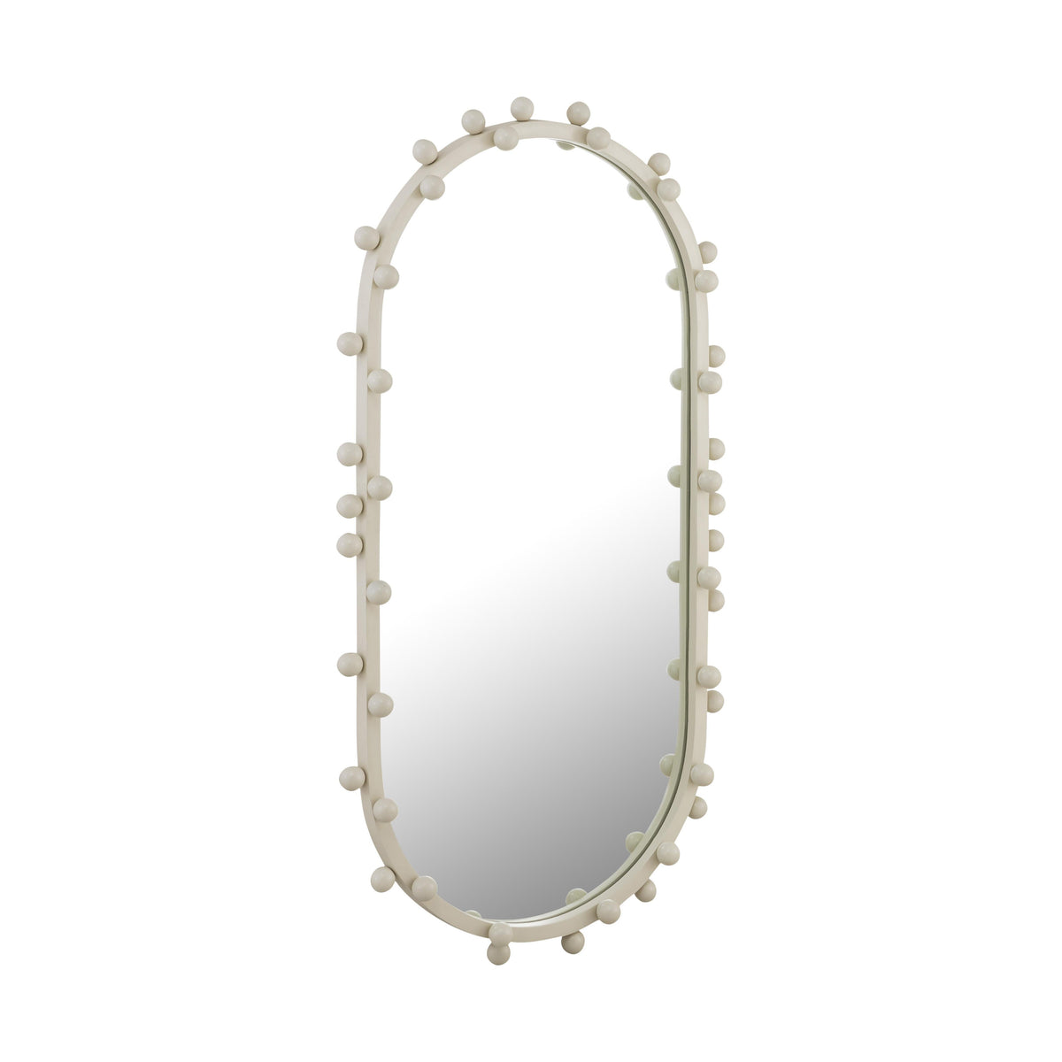 Bubbles Ivory Oval Wall Mirror (17"X31.5"-22.6"X42")