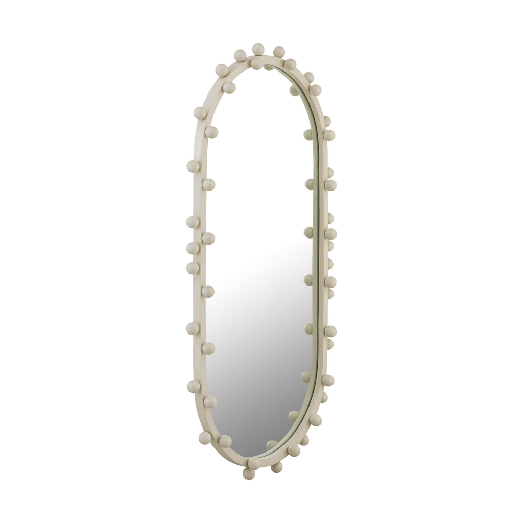 Bubbles Ivory Oval Wall Mirror (17"X31.5"-22.6"X42")