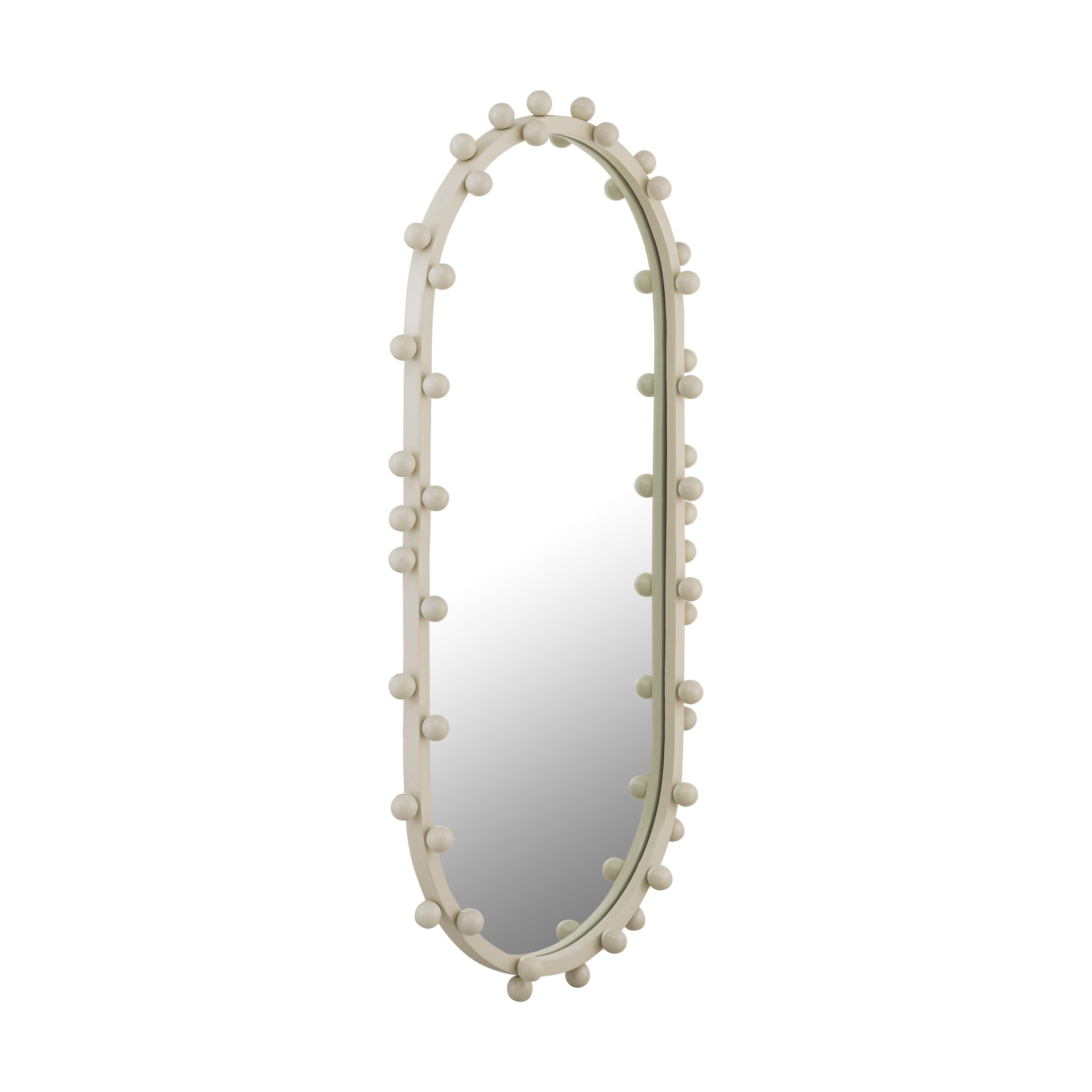 Bubbles Ivory Oval Wall Mirror (17"X31.5"-22.6"X42")