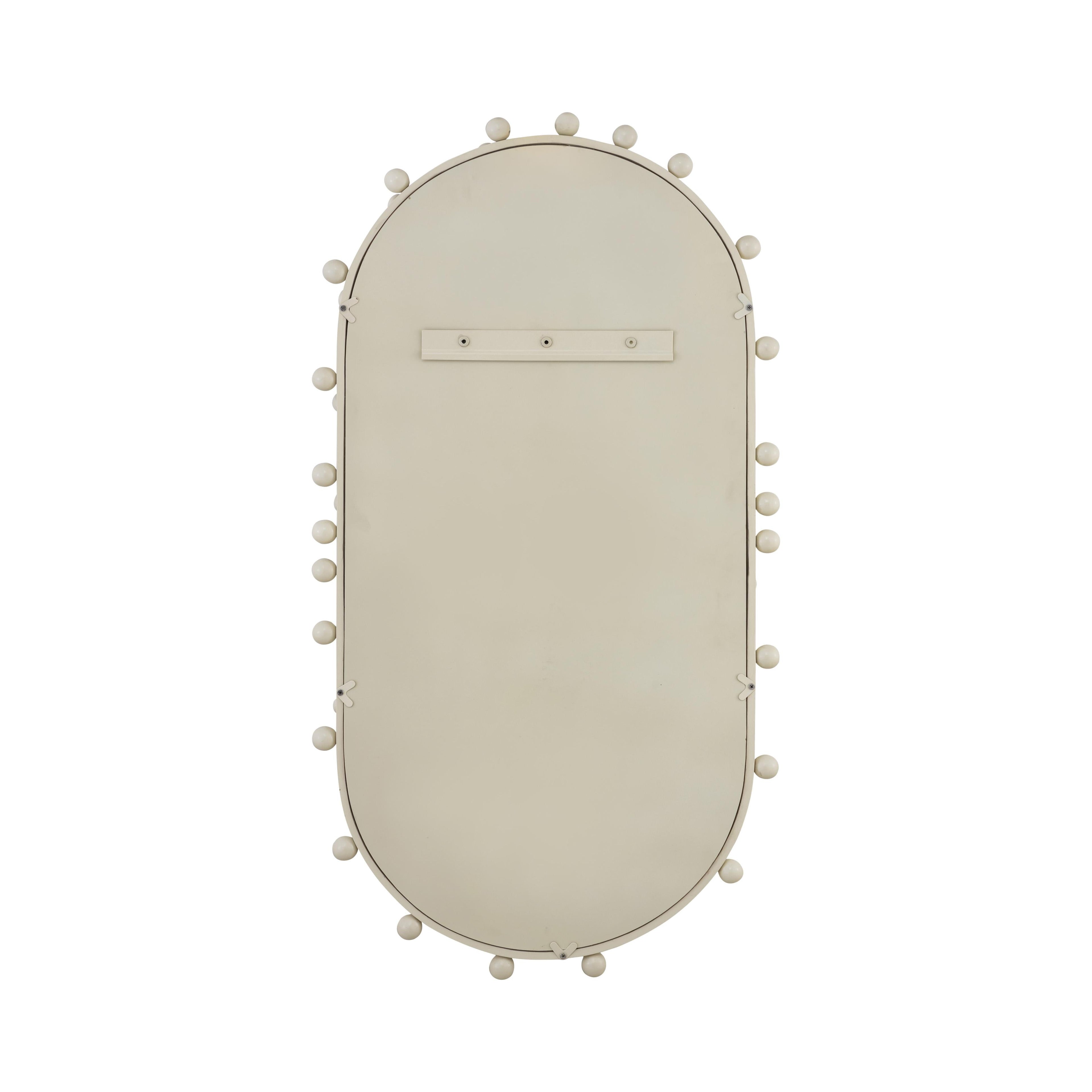 Bubbles Ivory Oval Wall Mirror (17"X31.5"-22.6"X42")