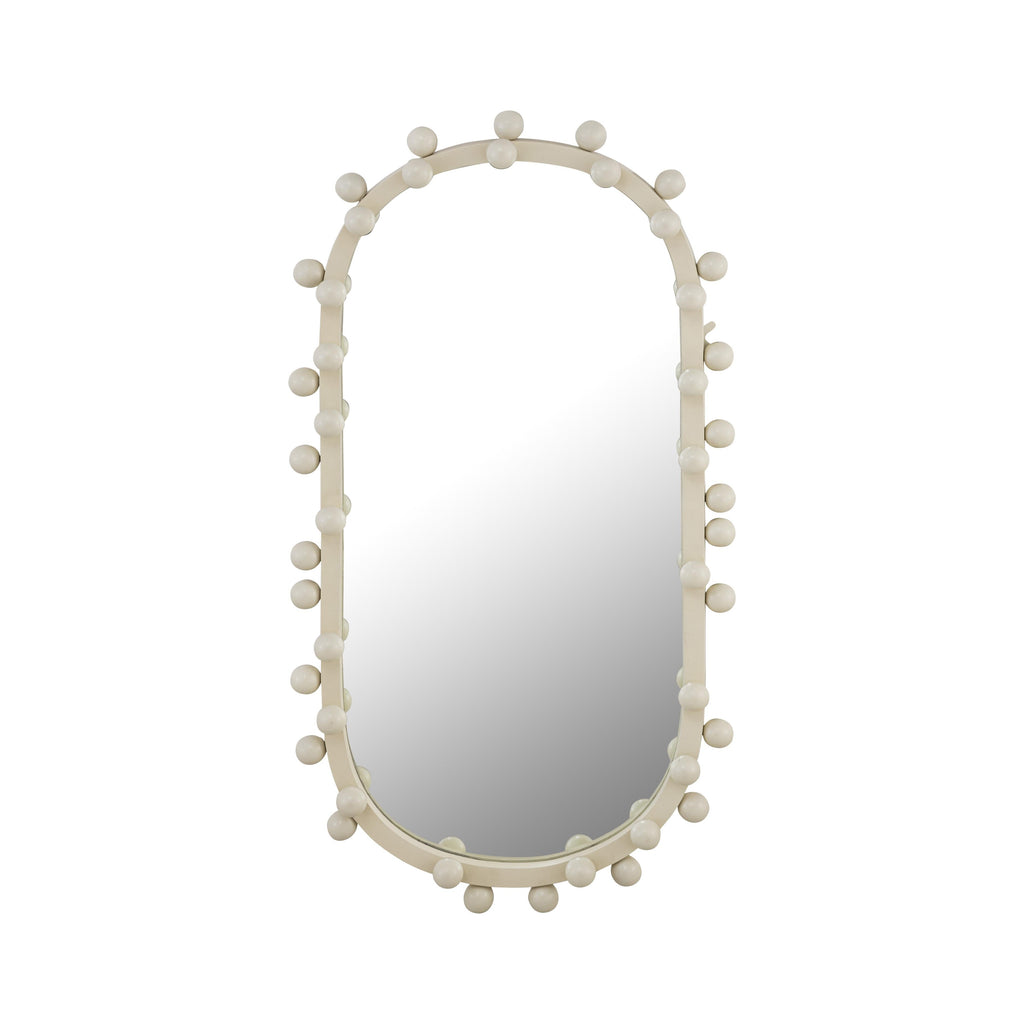 Bubbles Ivory Oval Wall Mirror (17"X31.5"-22.6"X42")