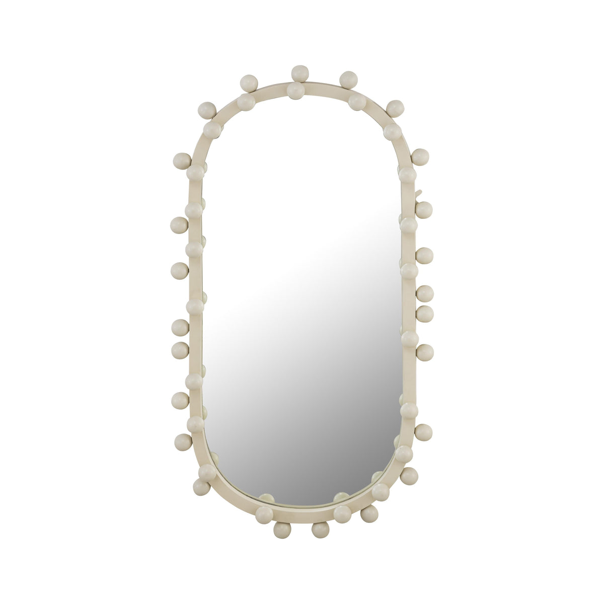 Bubbles Ivory Oval Wall Mirror (17"X31.5"-22.6"X42")