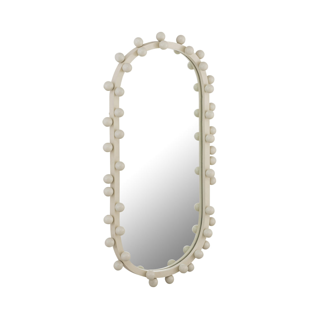 Bubbles Ivory Oval Wall Mirror (17"X31.5"-22.6"X42")