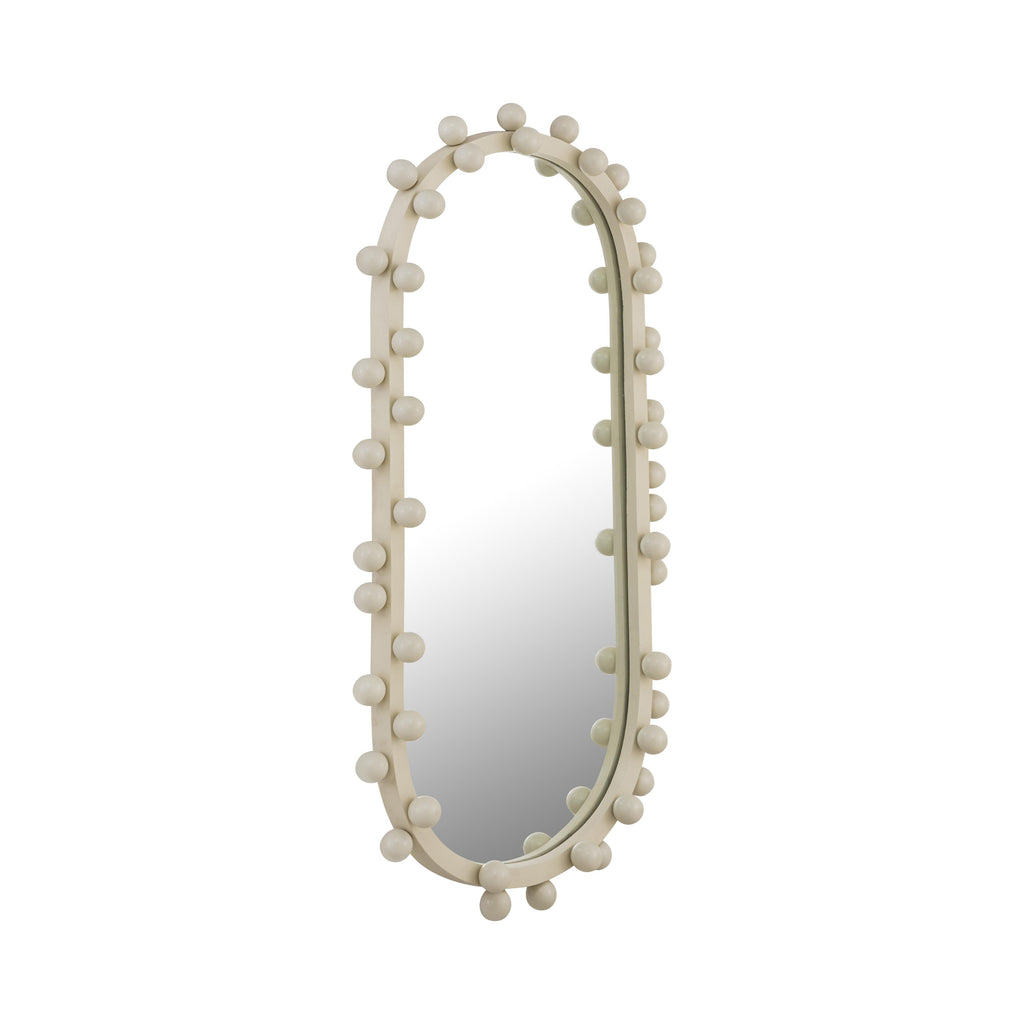 Bubbles Ivory Oval Wall Mirror (17"X31.5"-22.6"X42")