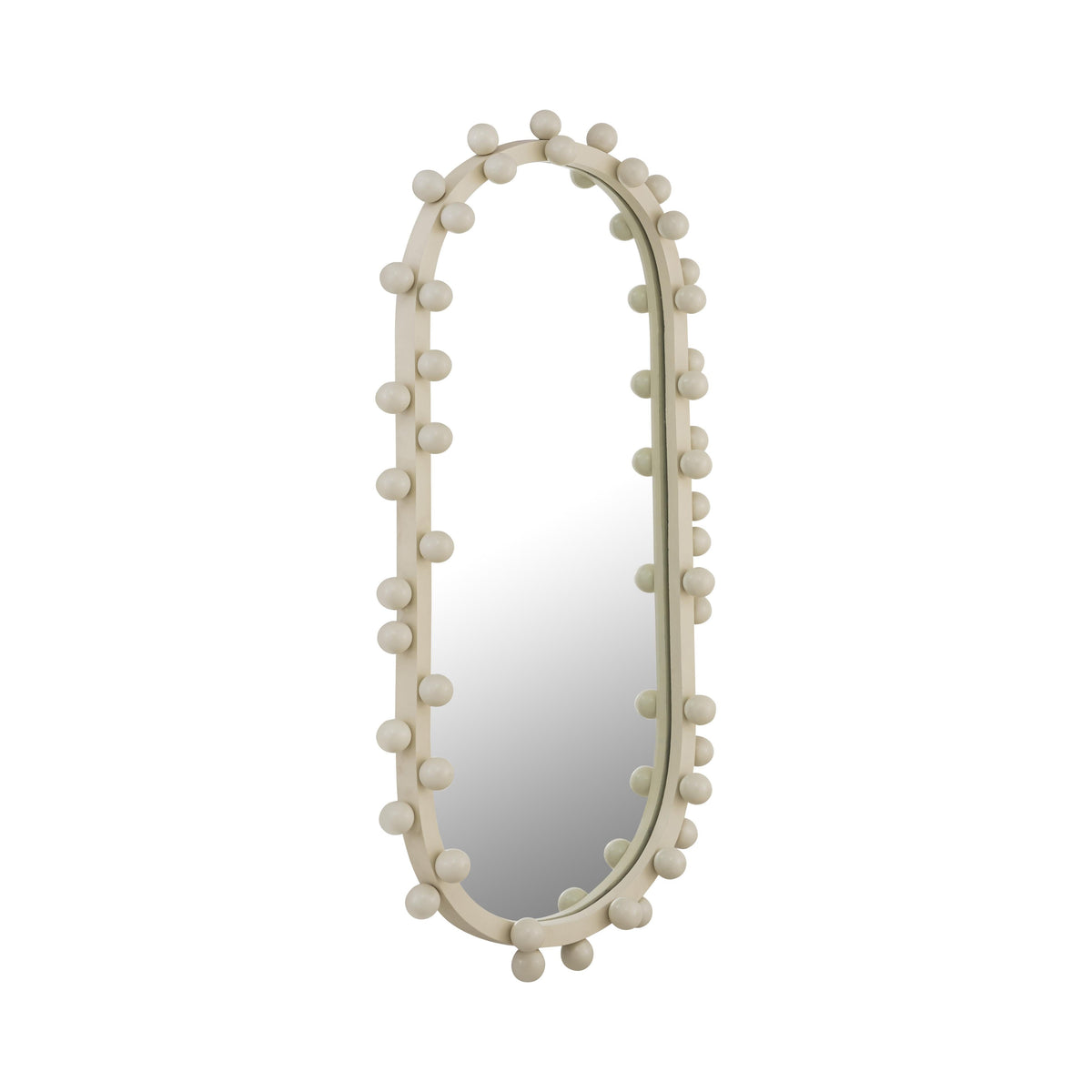 Bubbles Ivory Oval Wall Mirror (17"X31.5"-22.6"X42")