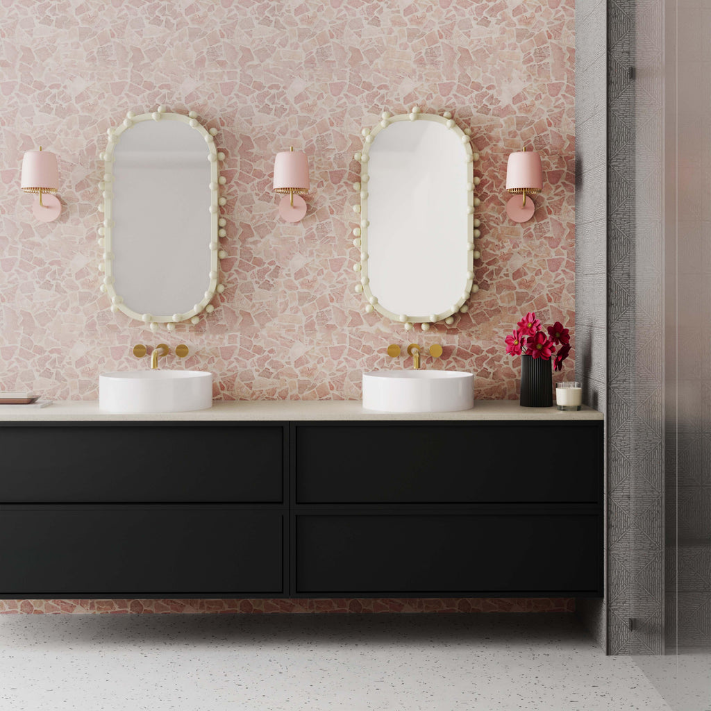 Bubbles Ivory Oval Wall Mirror (17"X31.5"-22.6"X42")