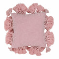 Stone 21" Washed Cotton Tasseled Square Throw Pillow Cover
