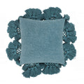 Stone 21" Washed Cotton Tasseled Square Throw Pillow Cover