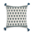 Blossom 20" Printed Cotton Tassel Throw Pillow Cover