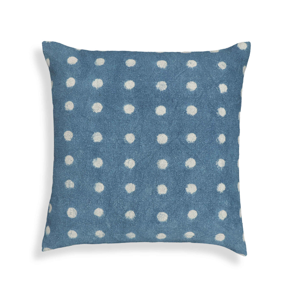 Indigo Dots 20" Cotton Square Throw Pillow Cover