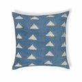 Indigo Triangles 20" Cotton Square Throw Pillow Cover