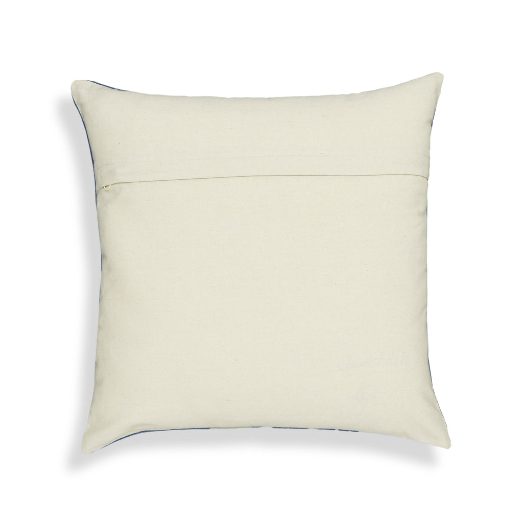 Indigo Triangles 20" Cotton Square Throw Pillow Cover