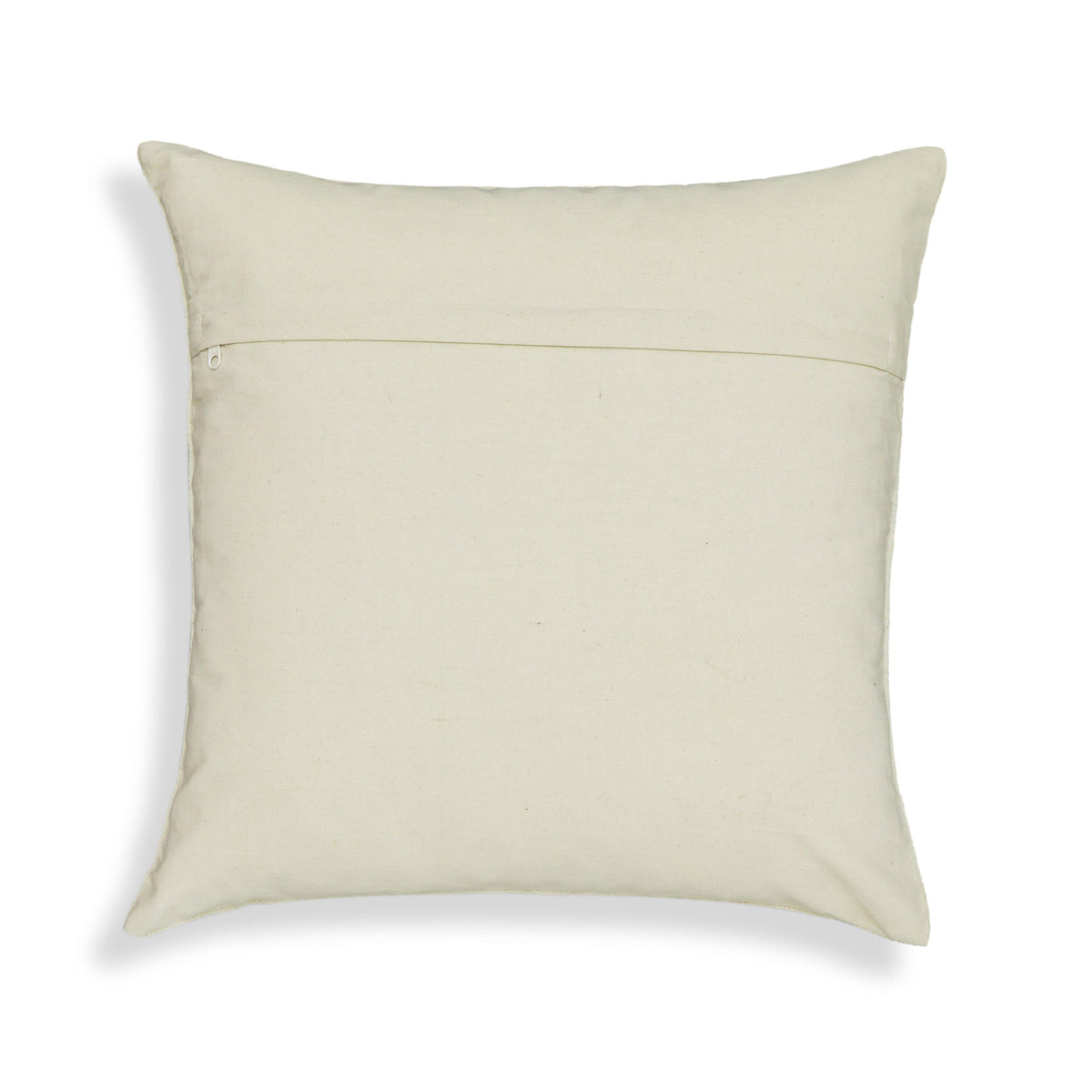 Aztec 20" Cream &amp; Indigo Wool Square Throw Pillow Cover