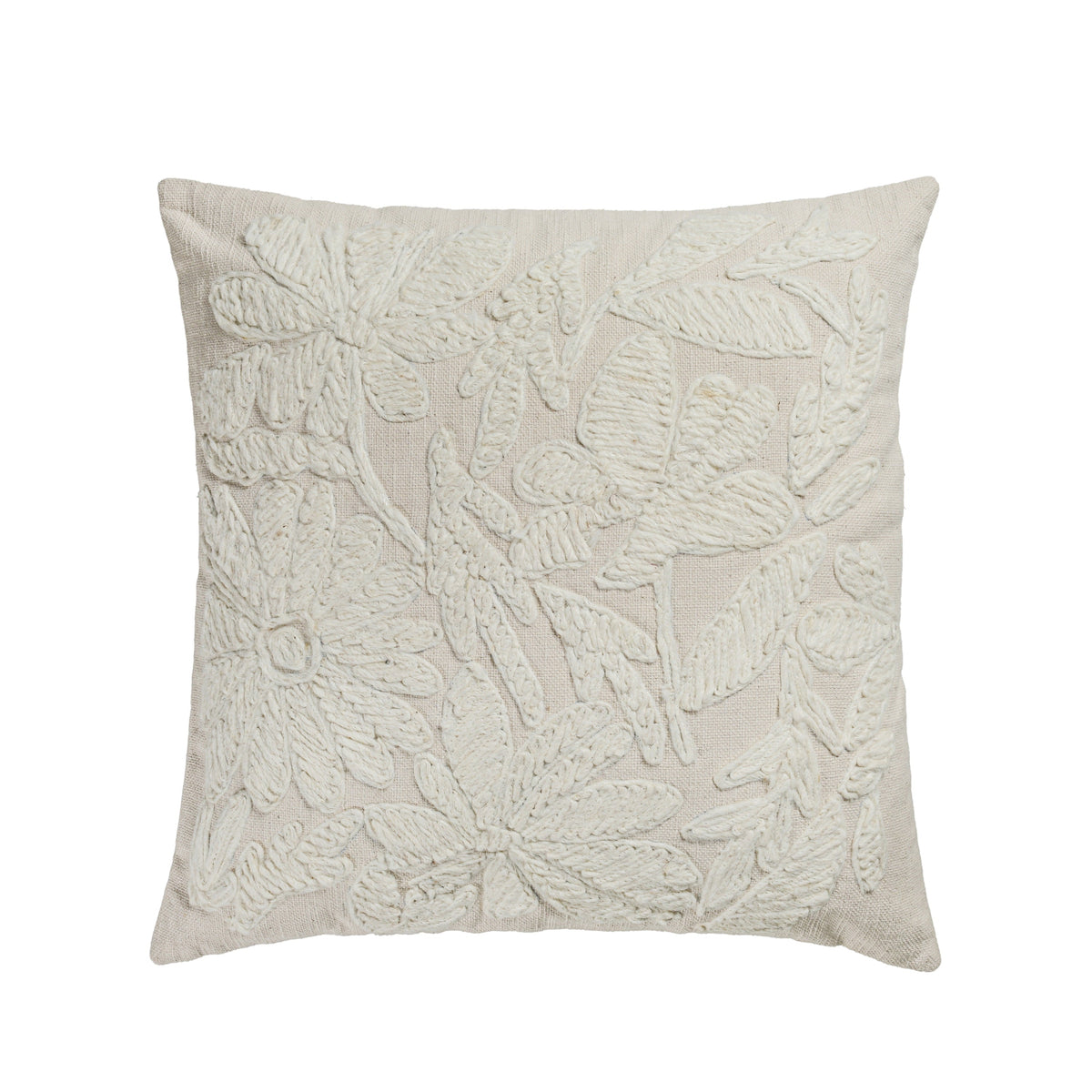 Tabitha 20" Square Embroidered Throw Pillow