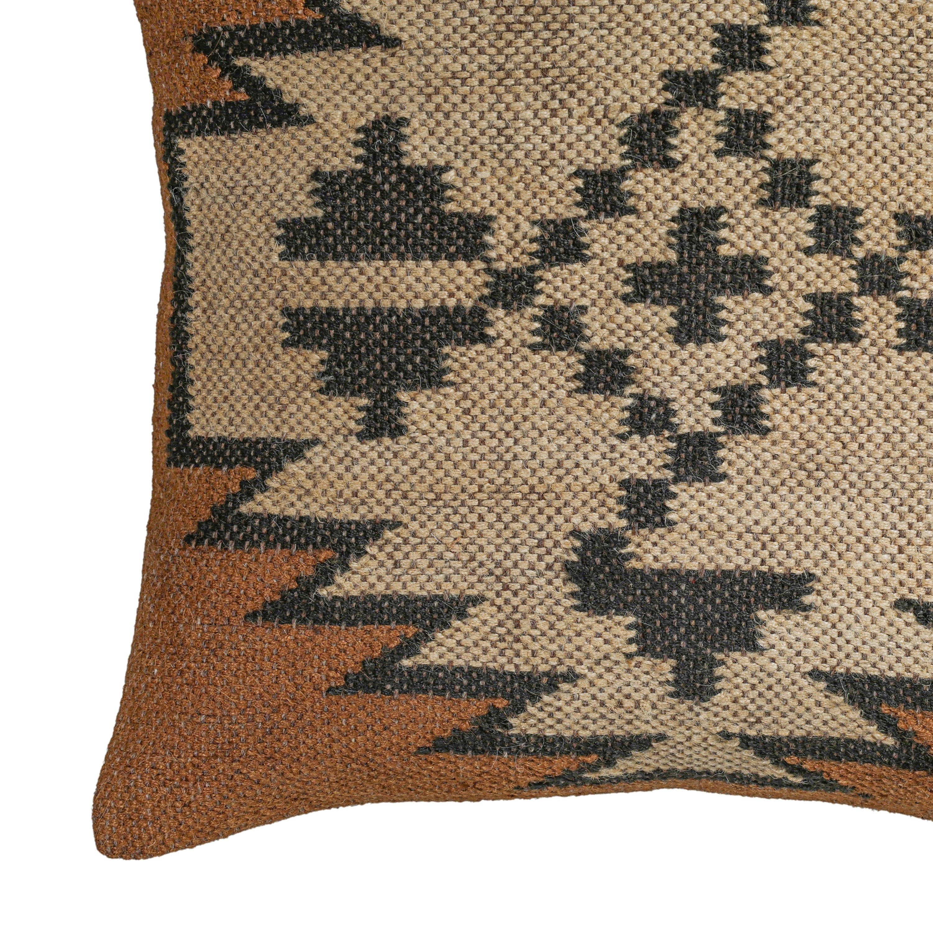 Terra 20" Square Wool and Jute Kilim Throw Pillow