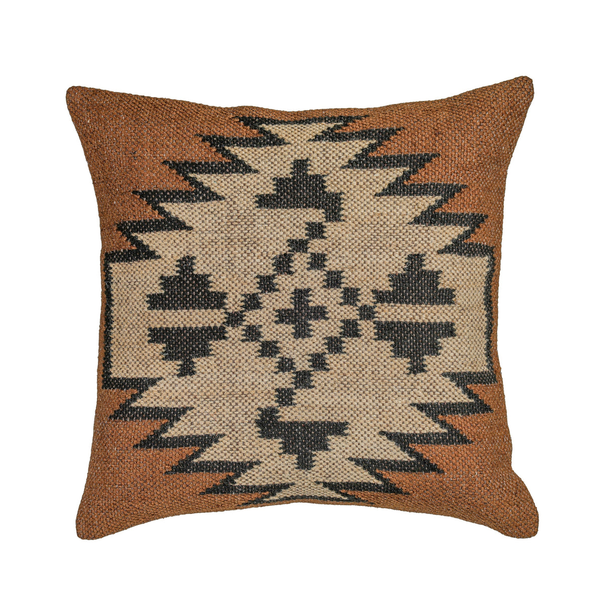 Terra 20" Square Wool and Jute Kilim Throw Pillow