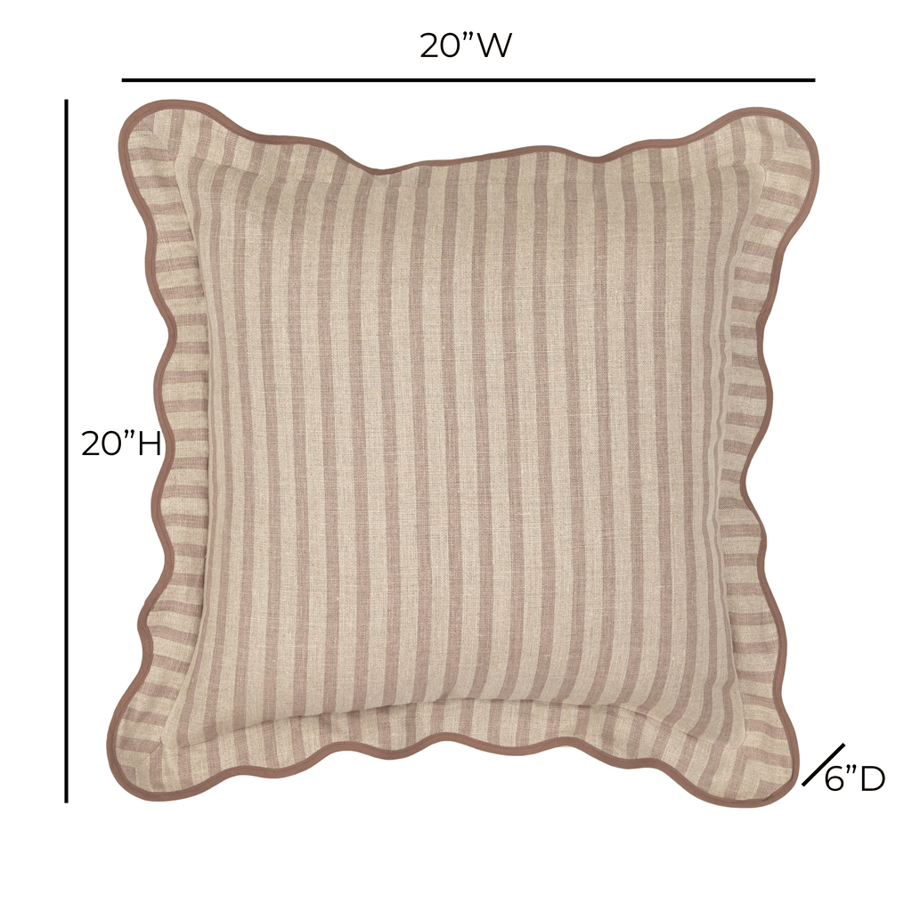 Striped 20" Linen Throw Pillow