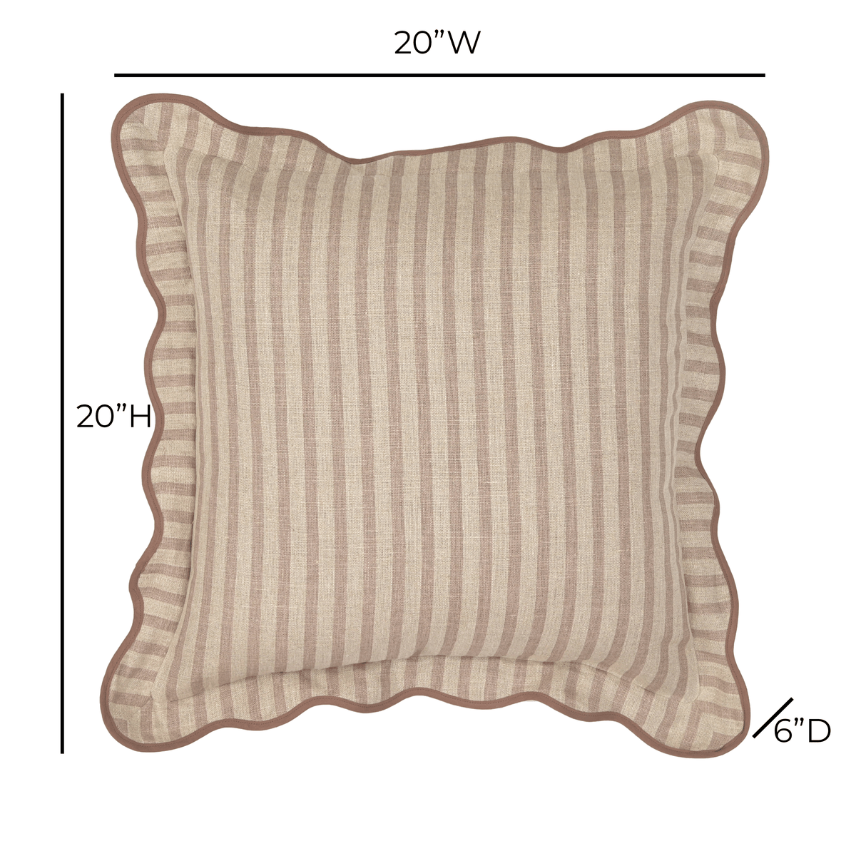 Striped 20" Linen Throw Pillow