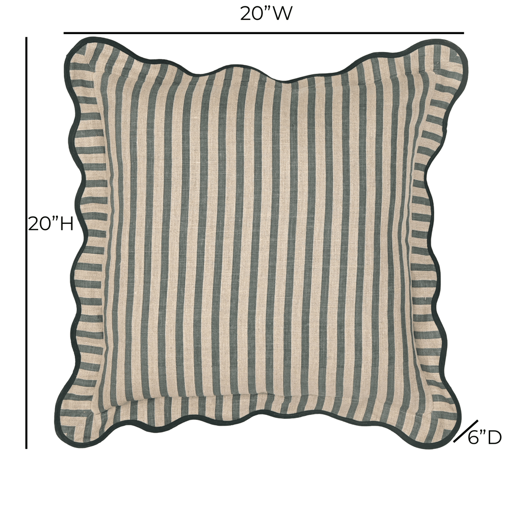 Striped 20" Linen Throw Pillow
