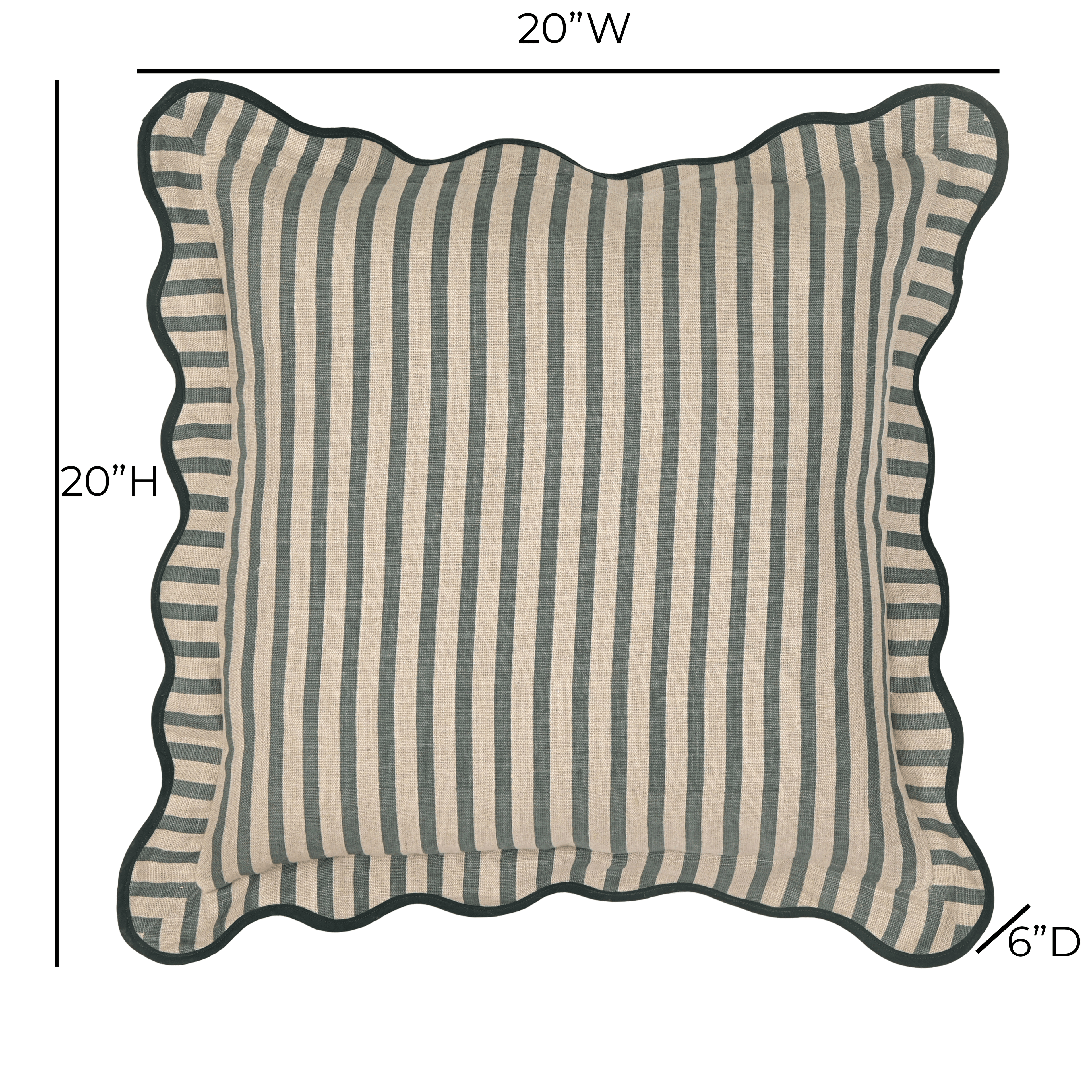 Striped 20" Linen Throw Pillow