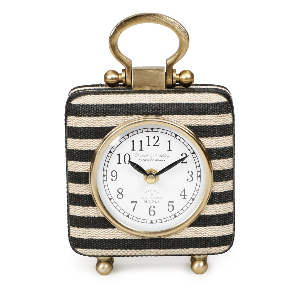 Mona Black Striped Contract-Grade Standing Accent Clock