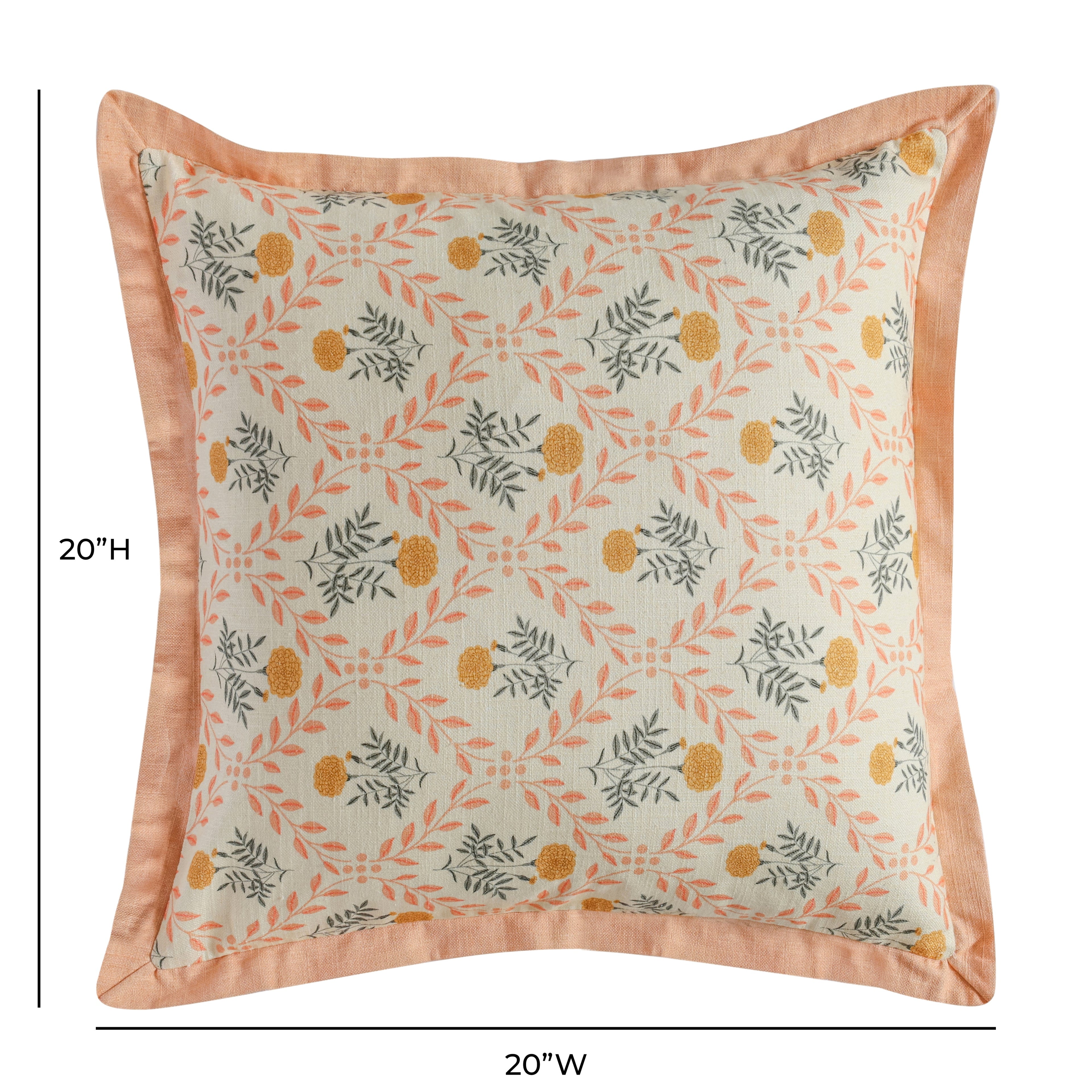 Dolce 20" Blush Pink Natural Cotton Throw Pillow