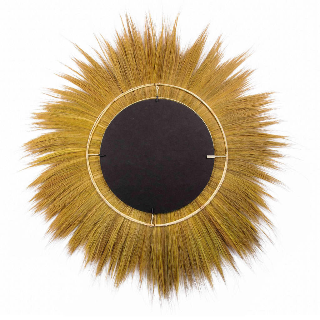 Mettu 51" Natural Grass Round Wall Mirror