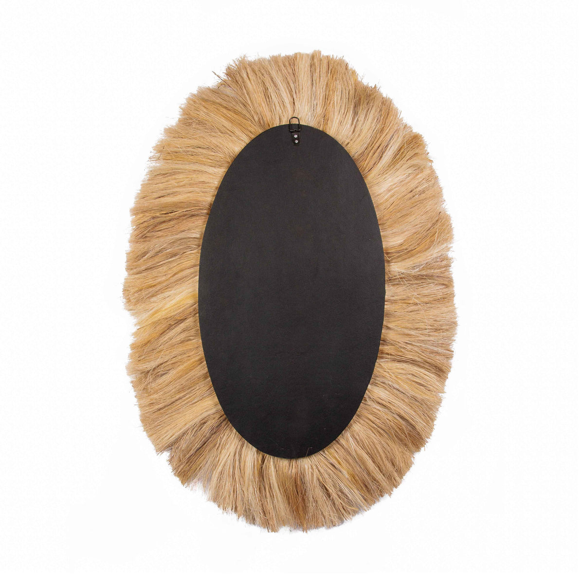 Tribal 25.6"X35.4" Natural Abaca Grass Oval Wall Mirror