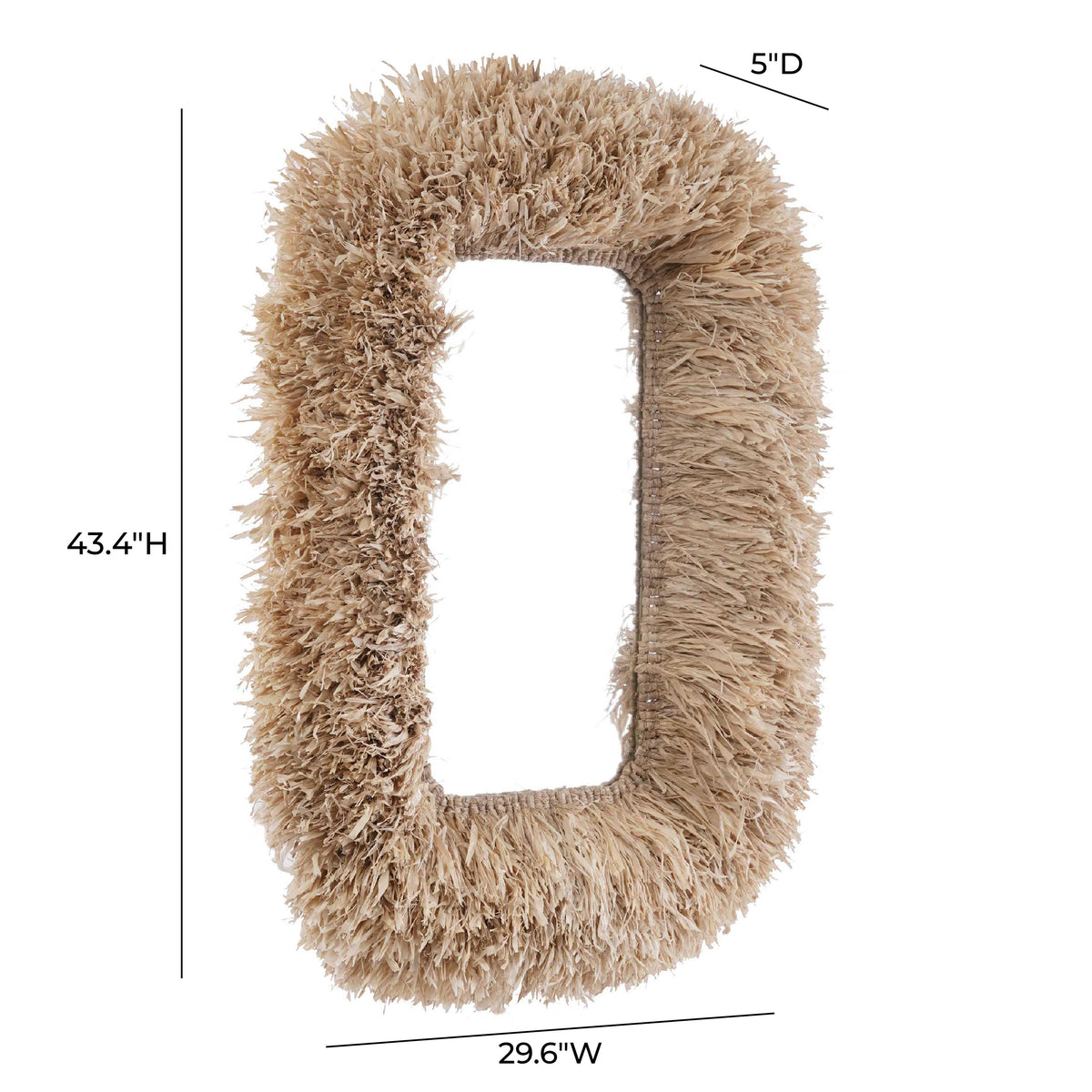 Palm 29.6"x43.4" Natural Sisal Rectangular Wall Mirror