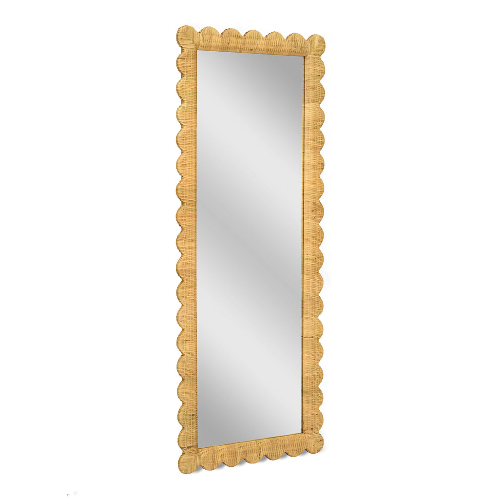 Bama 29.1"X75" Long Natural Rattan Wall Mirror