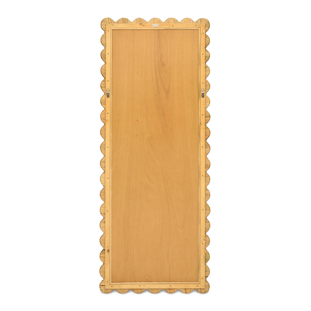 Bama 29.1"X75" Long Natural Rattan Wall Mirror