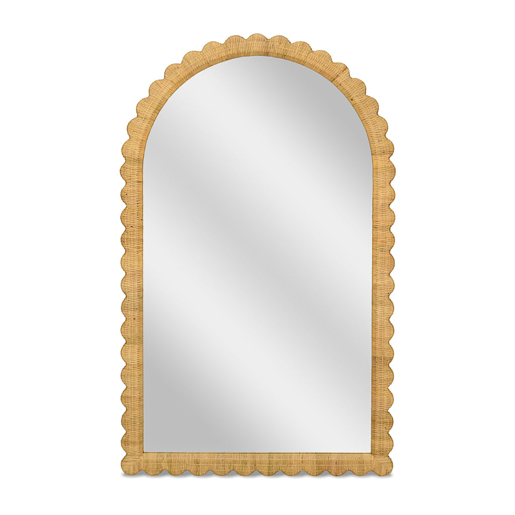 Bama 48"X79" Jumbo Natural Rattan Arched Wall Mirror