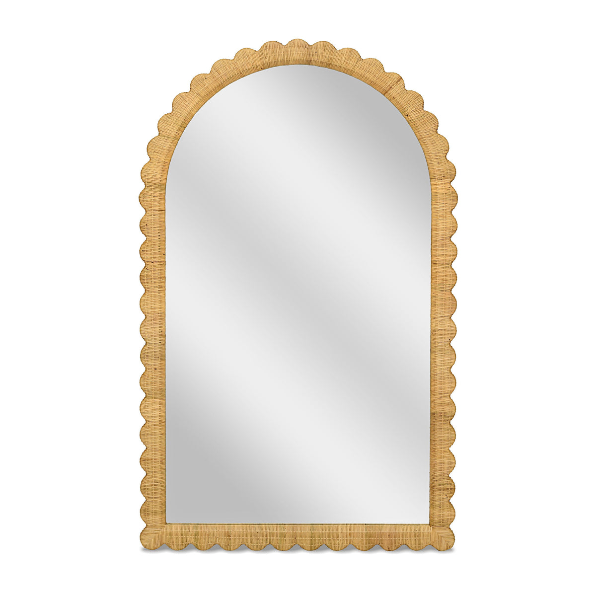 Bama 48"X79" Jumbo Natural Rattan Arched Wall Mirror