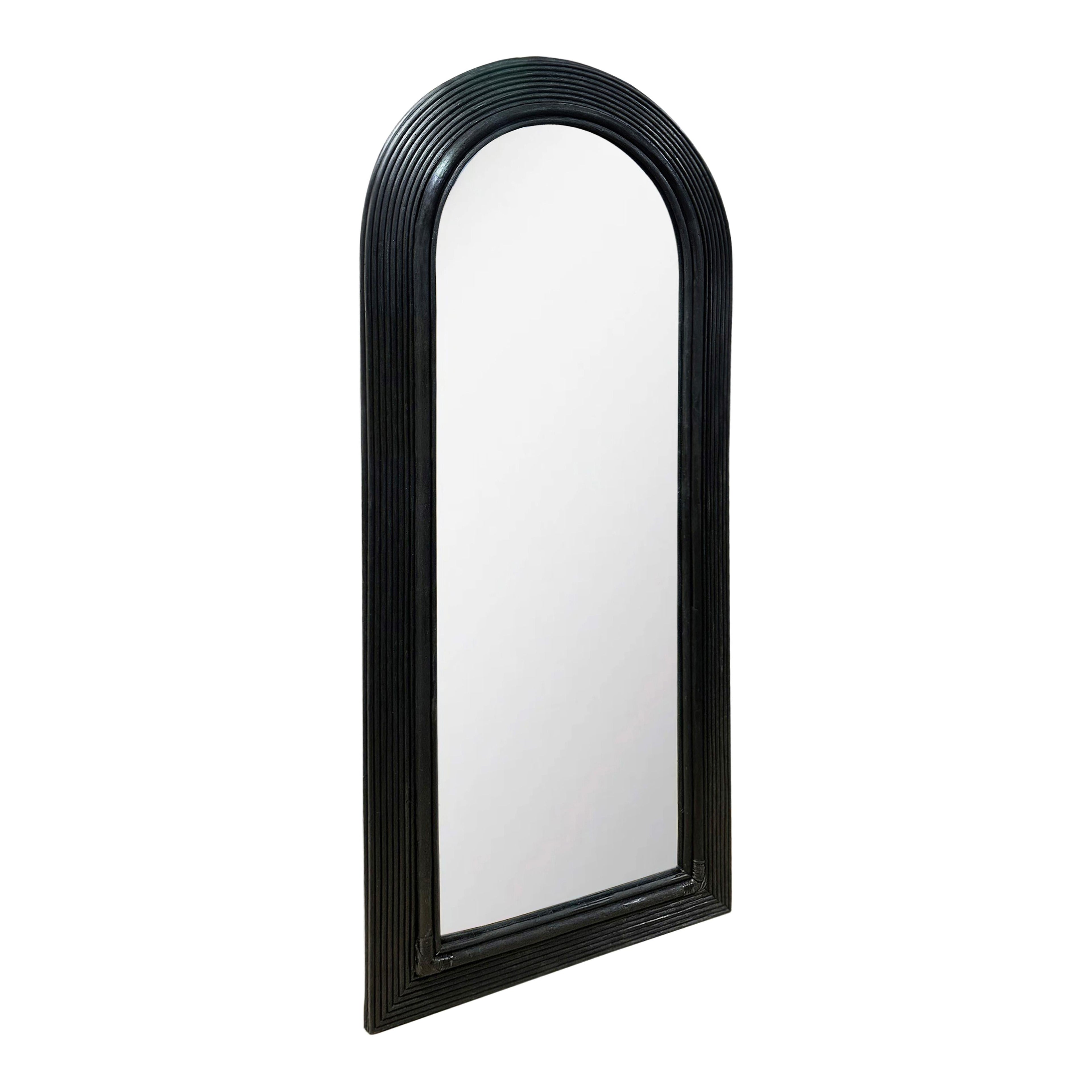 Tanya 70" Rattan Floor Mirror