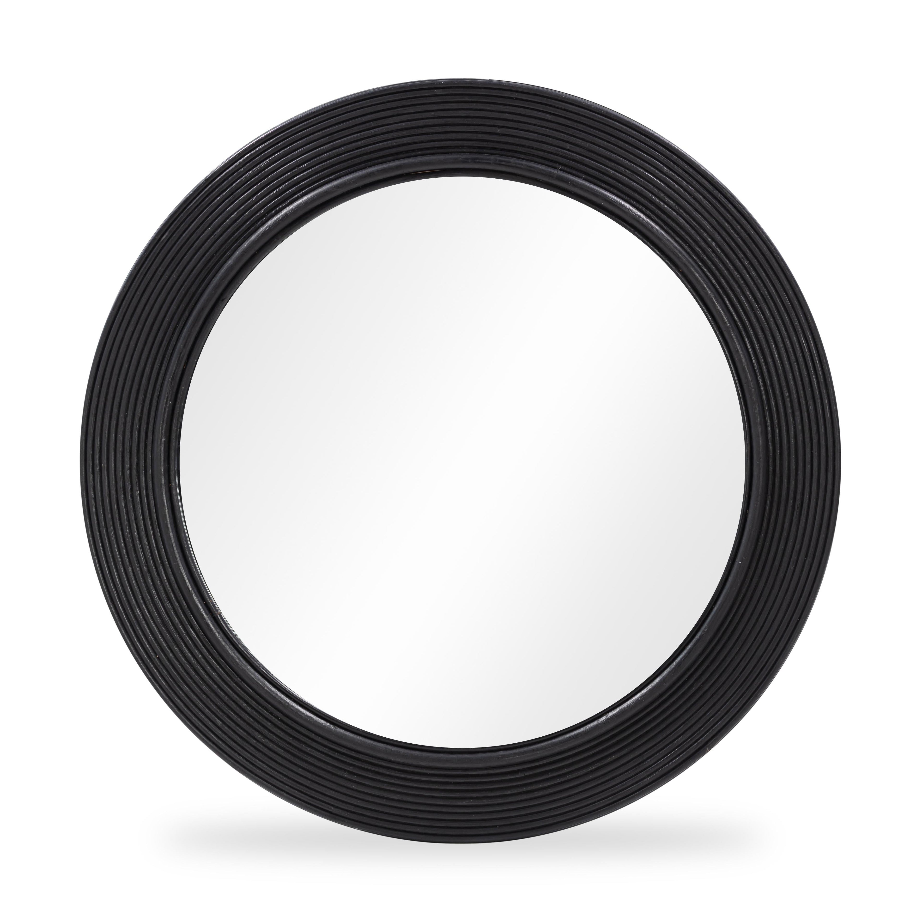 Tanya 43.5" Rattan Round Wall Mirror