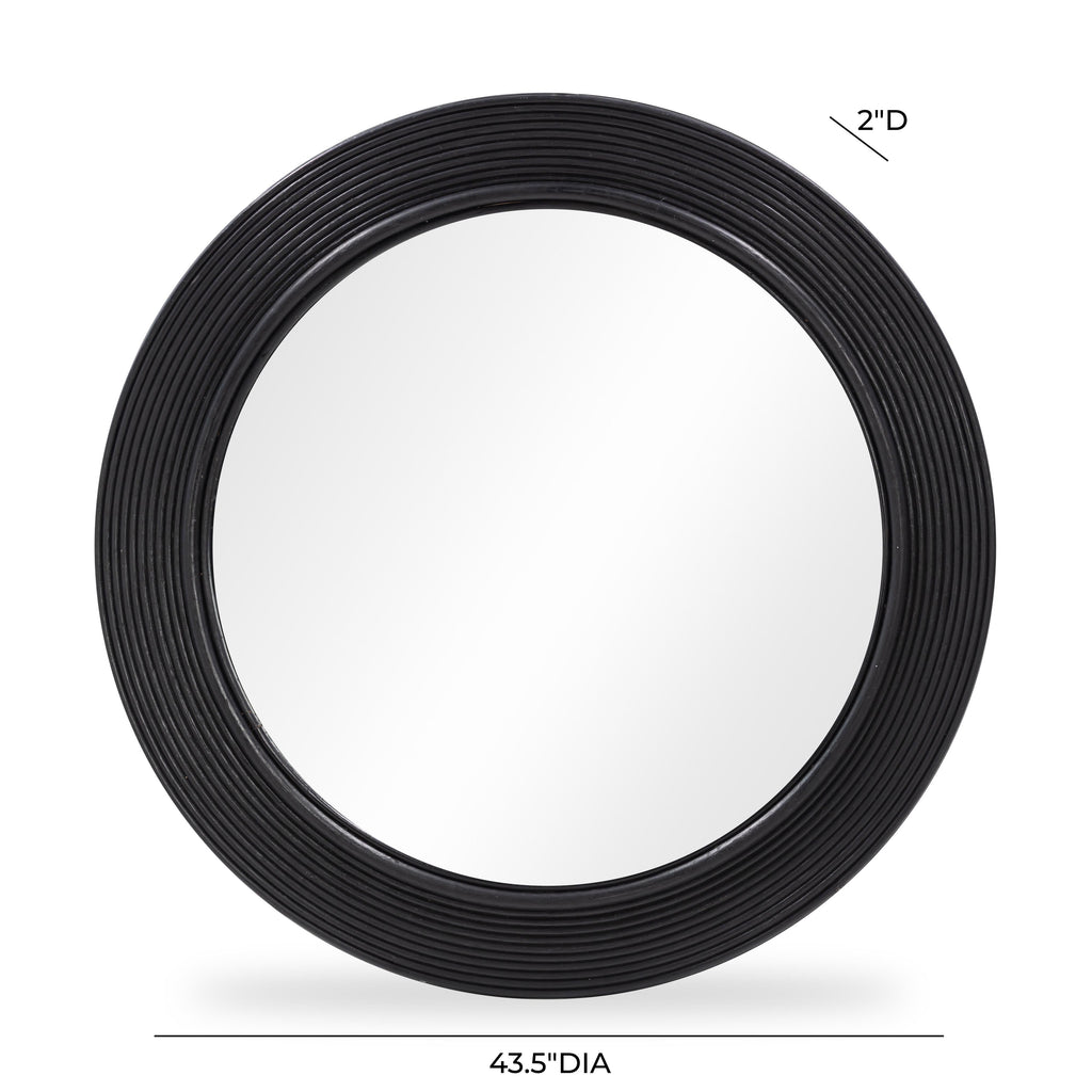 Tanya 43.5" Rattan Round Wall Mirror