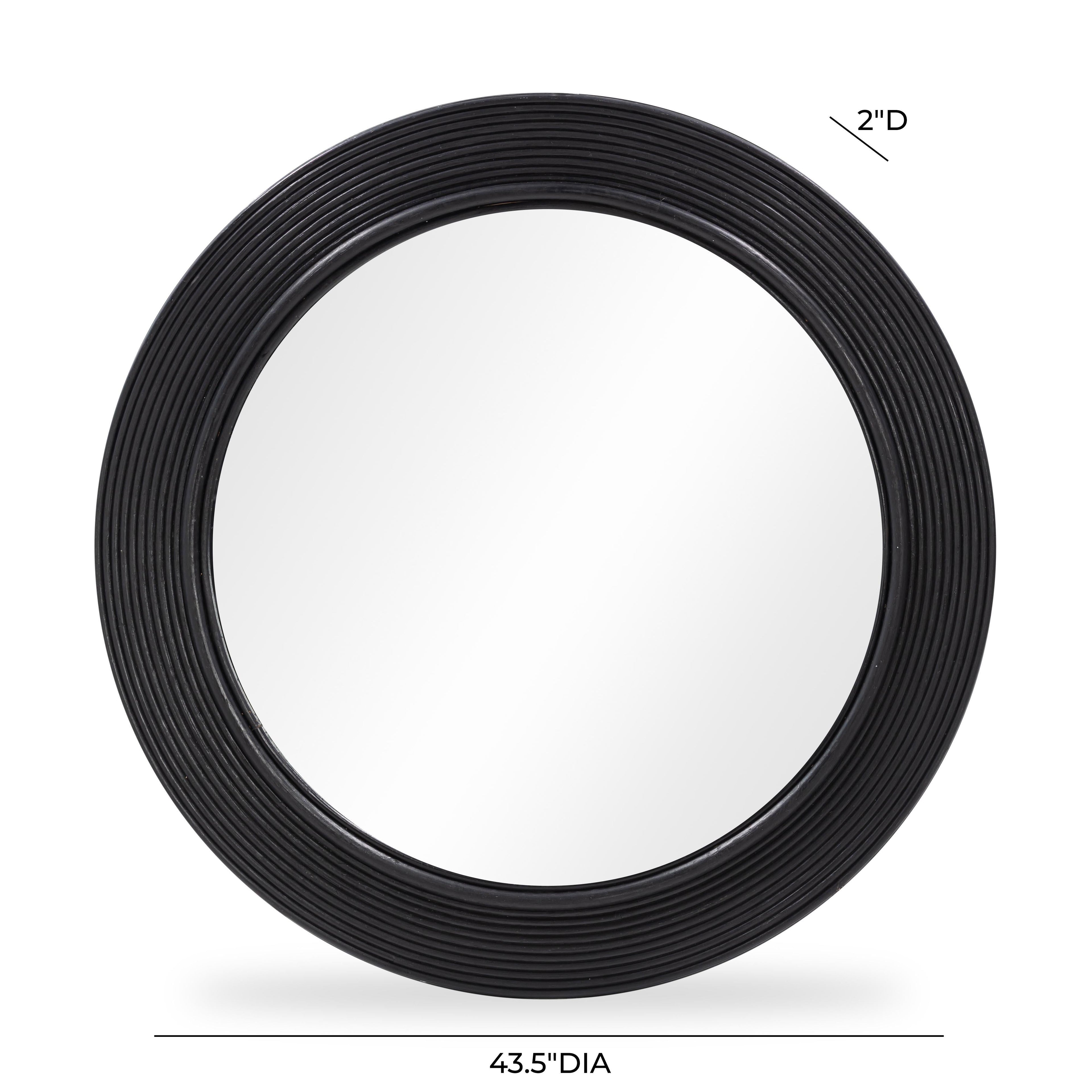 Tanya 43.5" Rattan Round Wall Mirror