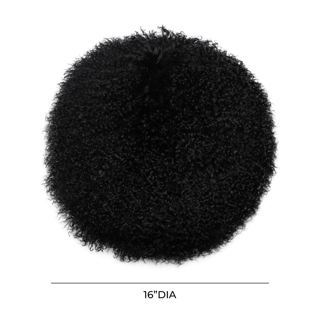 New Zealand 16" Sheepskin Round Throw Pillow