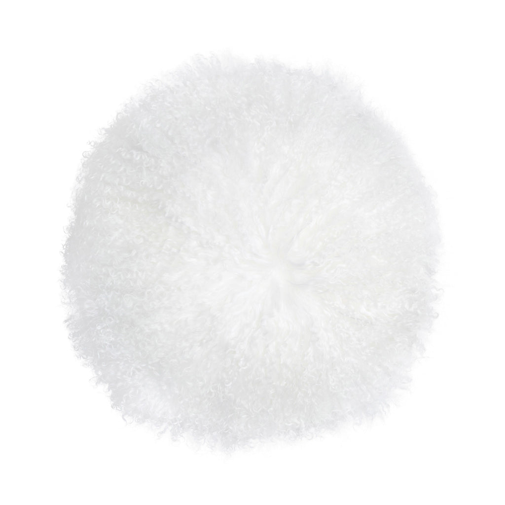 New Zealand 16" Sheepskin Round Throw Pillow