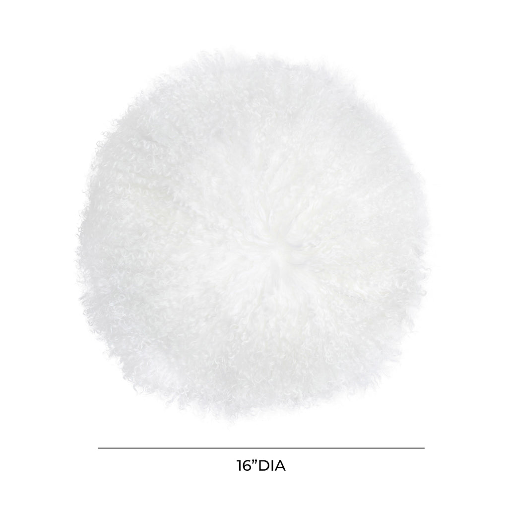 New Zealand 16" Sheepskin Round Throw Pillow