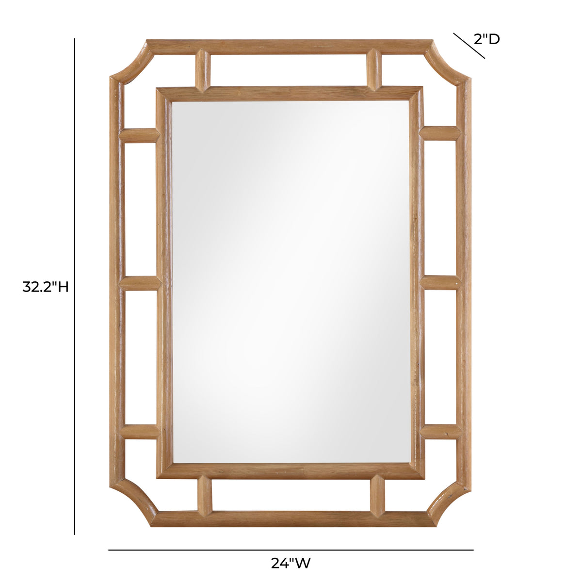Cienna 24"x32" Natural Rattan Wall Mirror